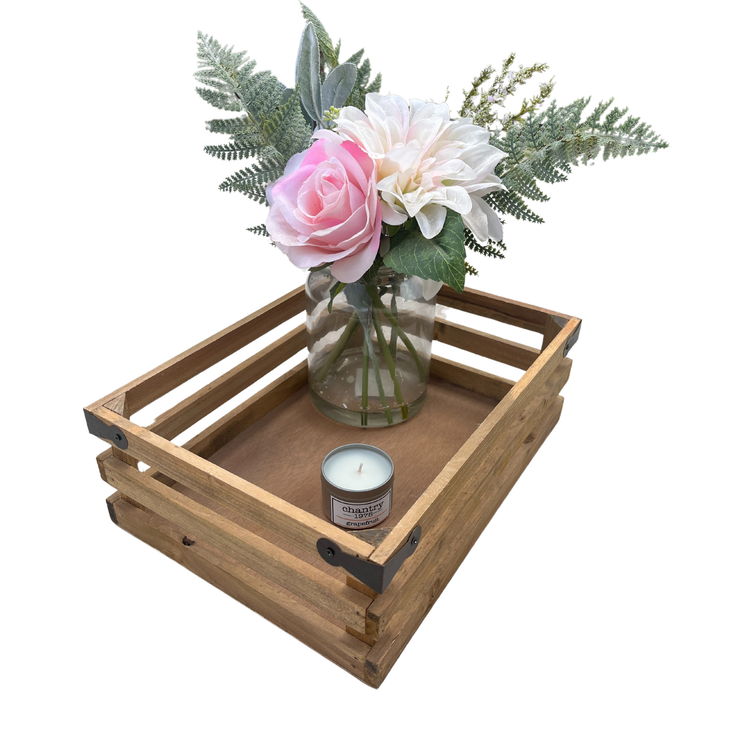 1pc Rustic Decorative Wooden Crate Tray Coffee Table