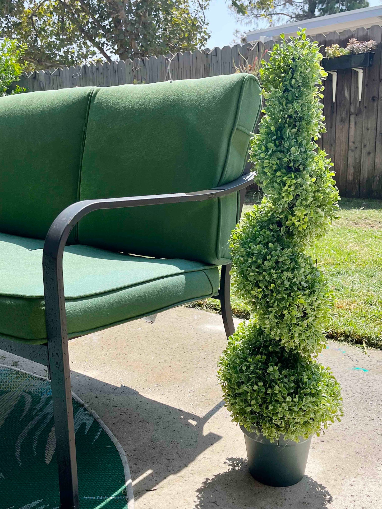 3' Artificial Boxwood Leave Spiral Topiary Plant Tree, GTR4633-NATURAL