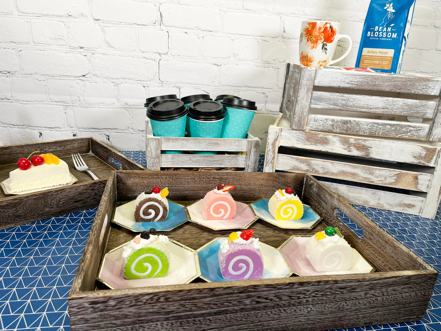 Set of 3 Rustic White Wooden Storage Crates - Farmhouse Style Decorative Baskets for Home Décor