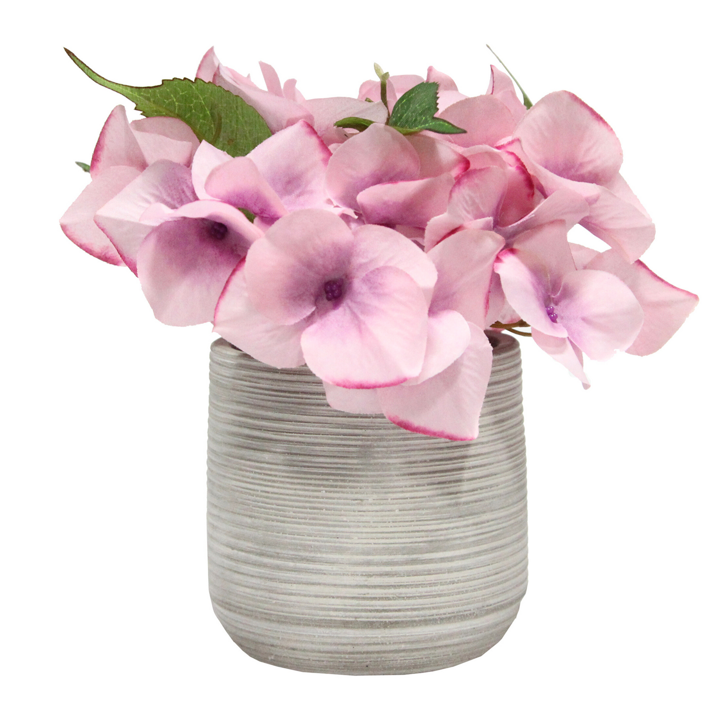 7"H Artficial Flowers Full Blooming Hydrangea Potted Plant Spring Indoor Faux Plant