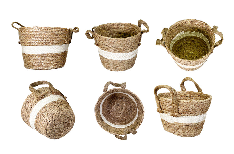 Set of 3 Nesting Basket Planters for Indoor Outdoor Plant