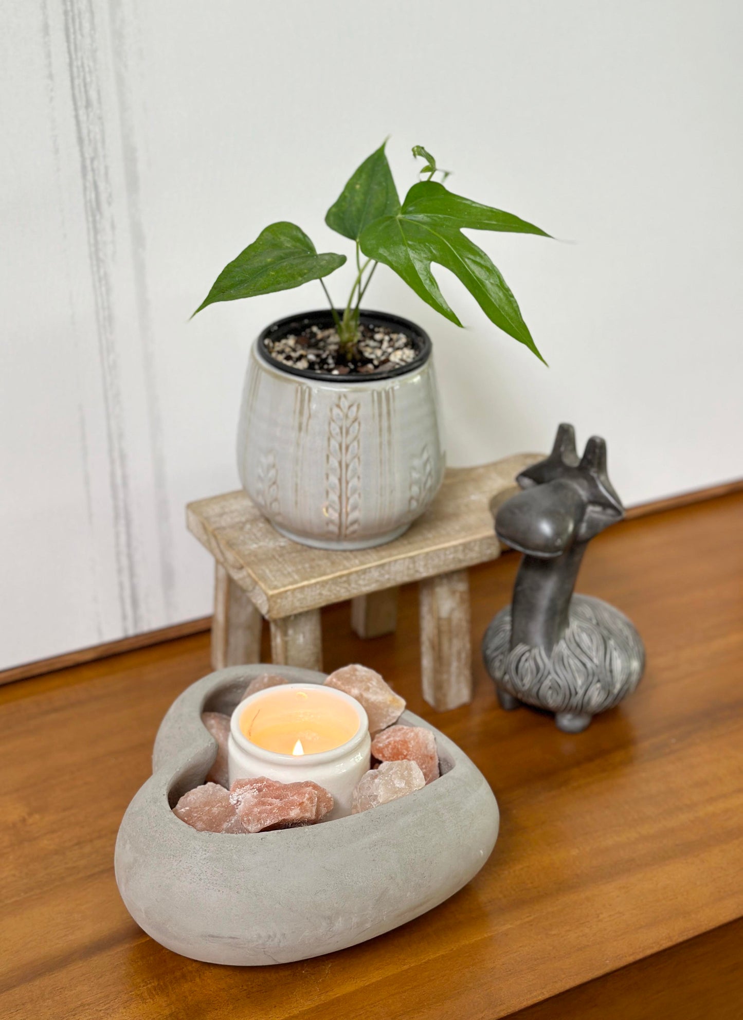 7.5"L Cement Heart Shape Planter Cement Pots