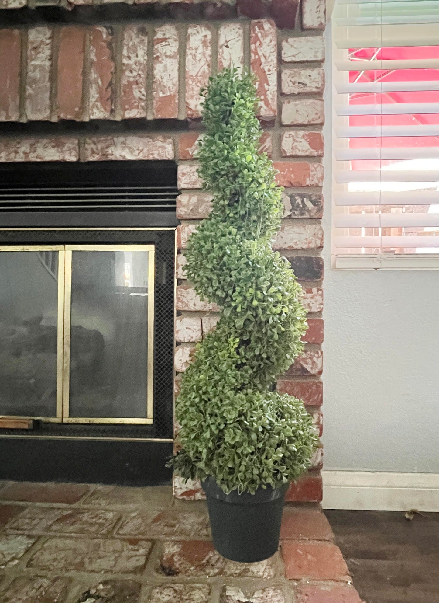 3' Artificial Boxwood Leave Spiral Topiary Plant Tree, GTR4633-NATURAL