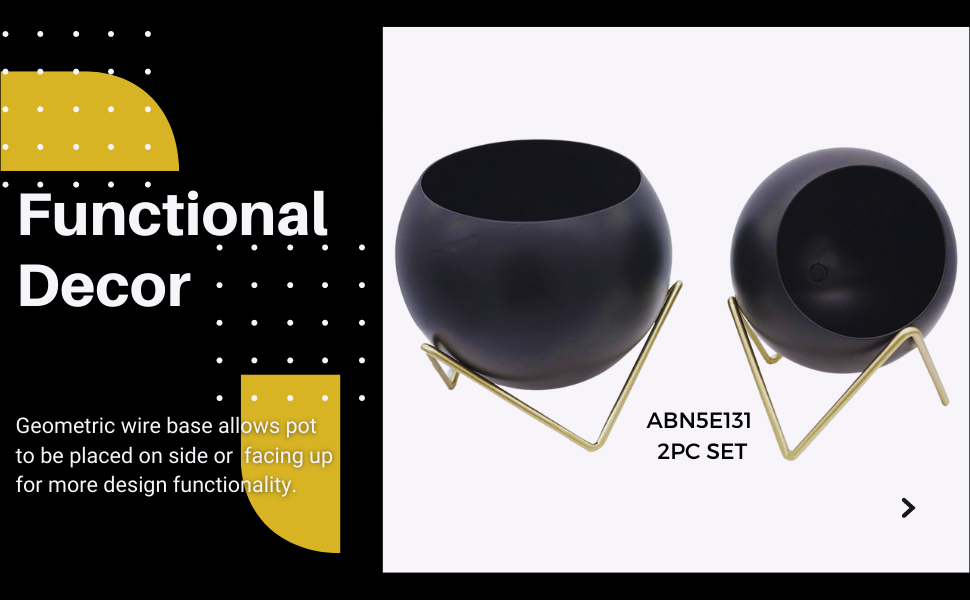 Set of 2 2 sizes Modern Spherical Planter Pot Flower Plants Holder