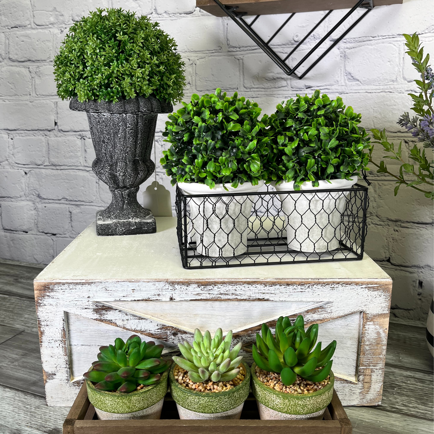 2pcs 5" Artificial Boxwood Topiary Faux Topiaries Artificial boxwood balls