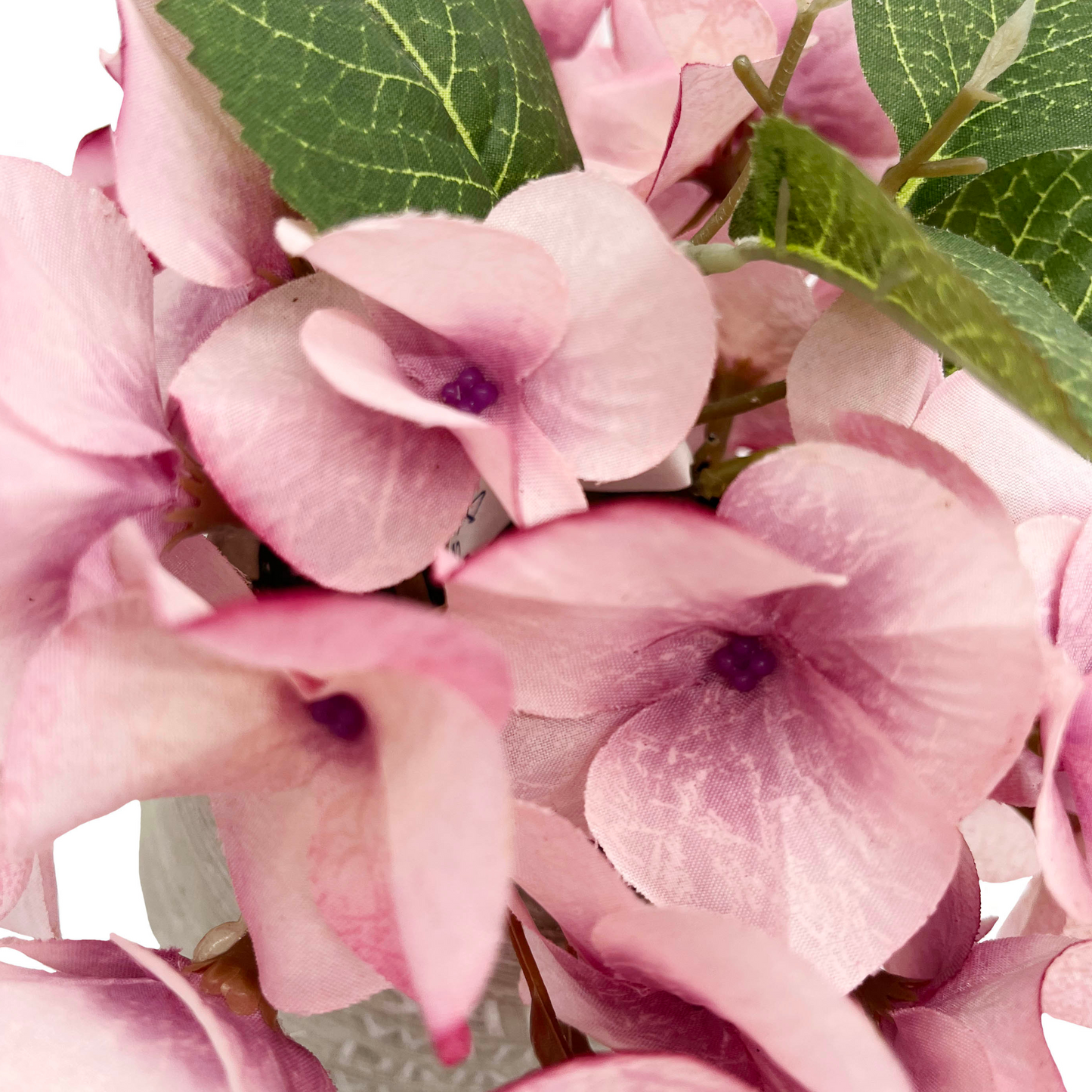 7"H Artficial Flowers Full Blooming Hydrangea Potted Plant Spring Indoor Faux Plant