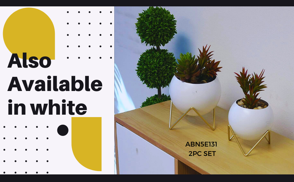 Set of 2 2 sizes Modern Spherical Planter Pot Flower Plants Holder