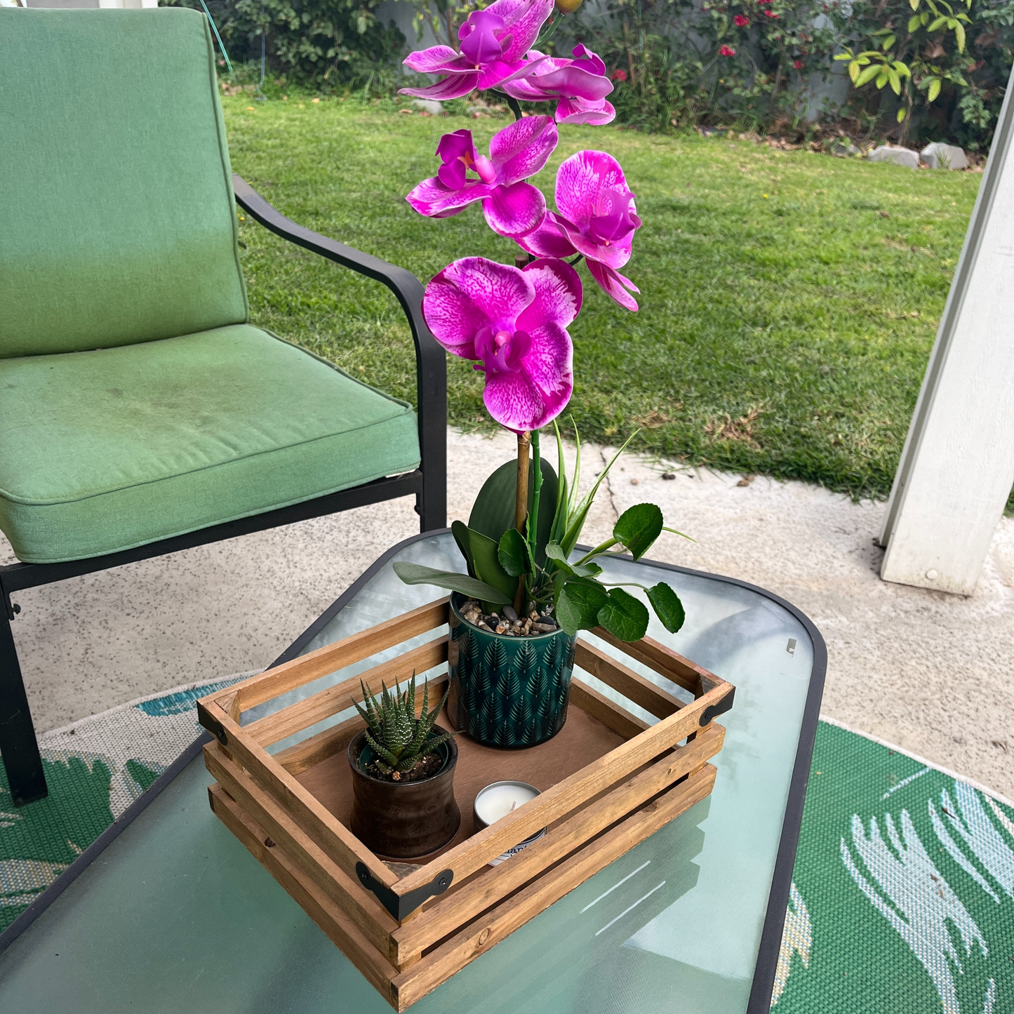 1pc Rustic Decorative Wooden Crate Tray Coffee Table