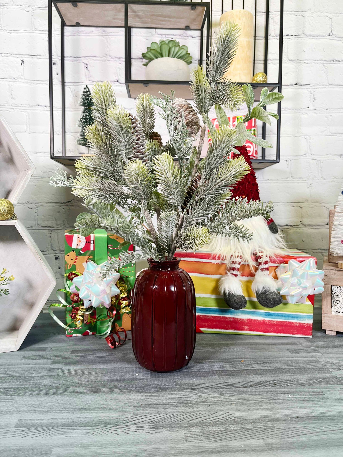 20"H Frosted Conifer W/Cones For Christmas Decorations