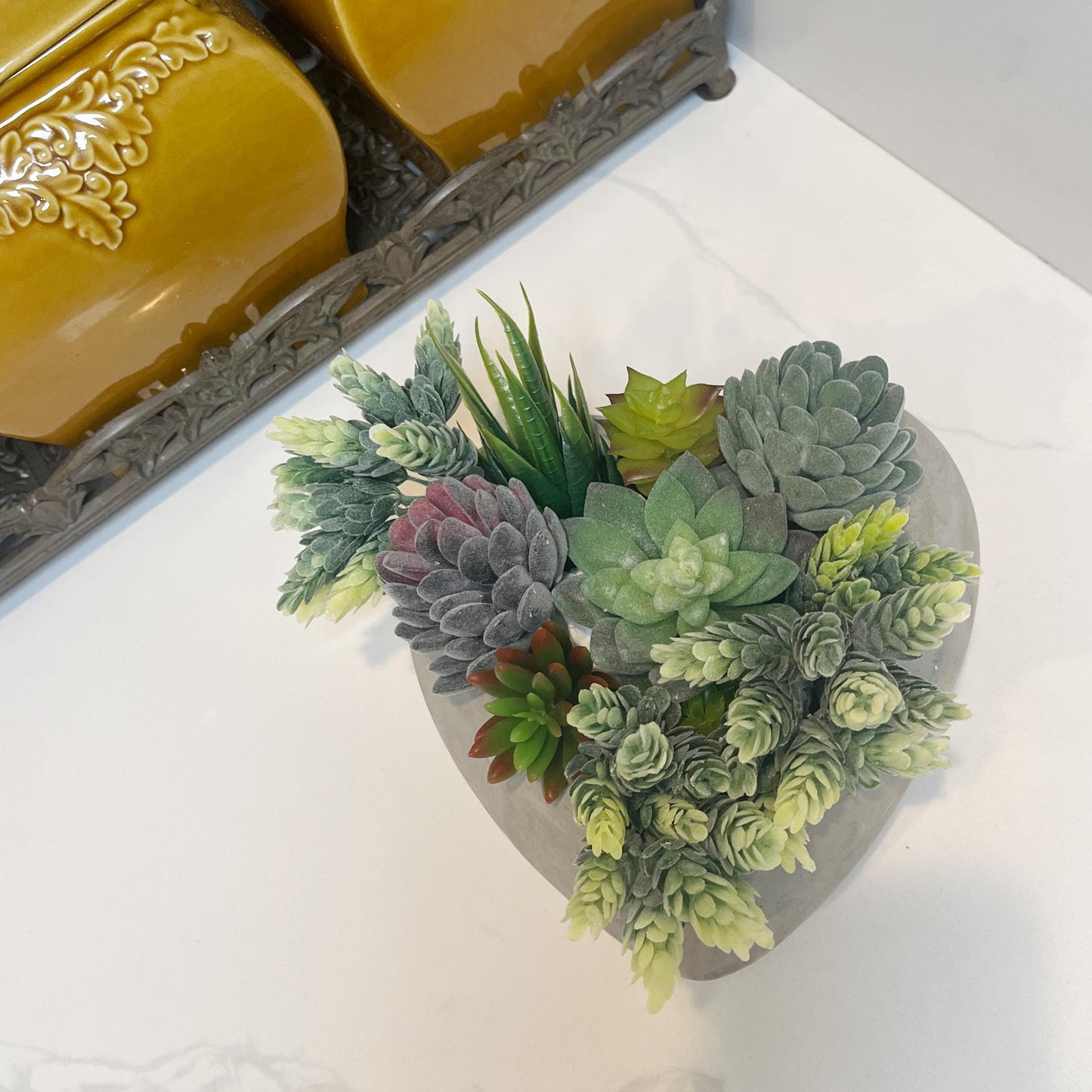 7.5"L Cement Heart Shape Planter Cement Pots