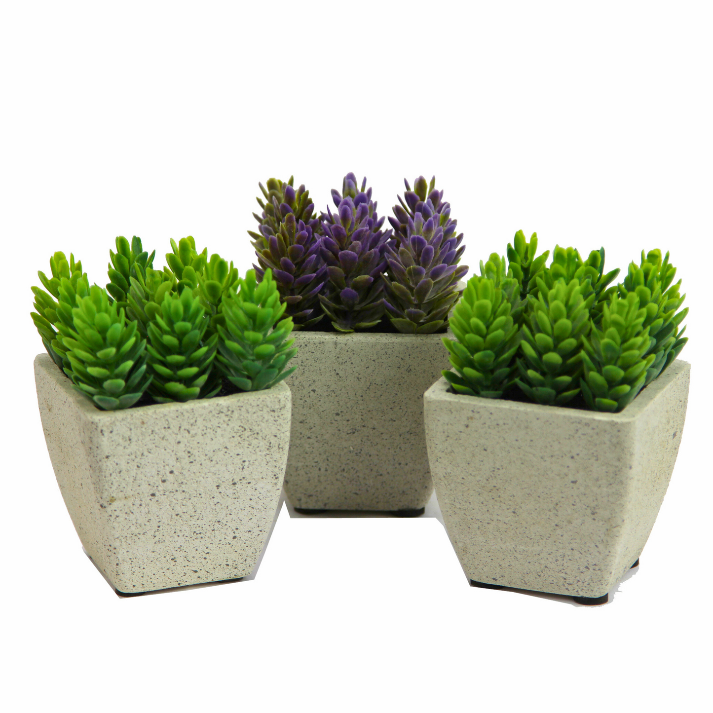 3pcs Artficial Succulents W/ Wooden Tray Potted Plant Indoor Spring Summer Faux Plant