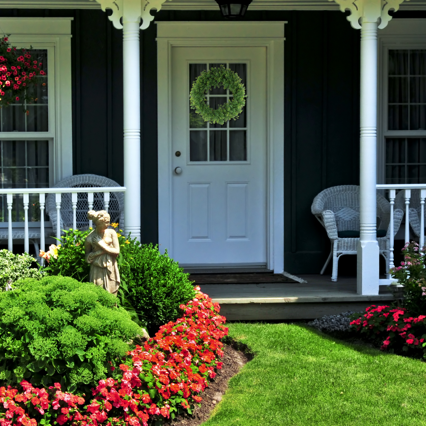 22" Artificial Boxwood Spring Summer