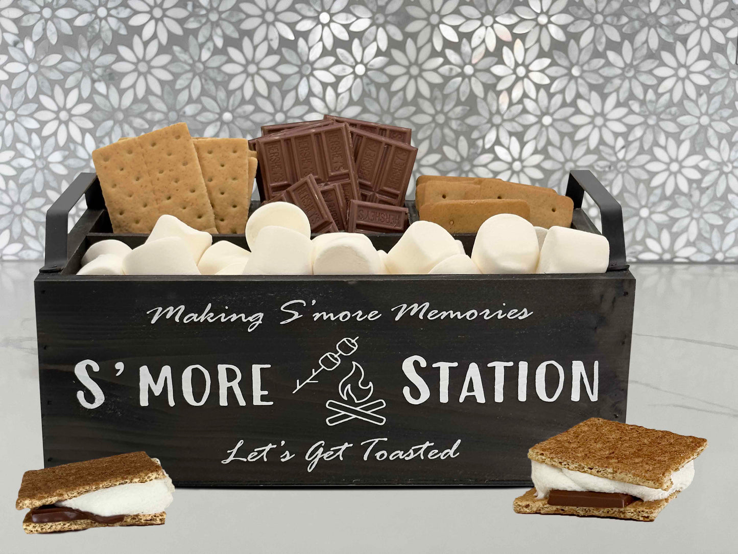 ABN5E190-BLK S'mores Stationgifts for fire pitcaddy stationsmores giftparty station movie kit