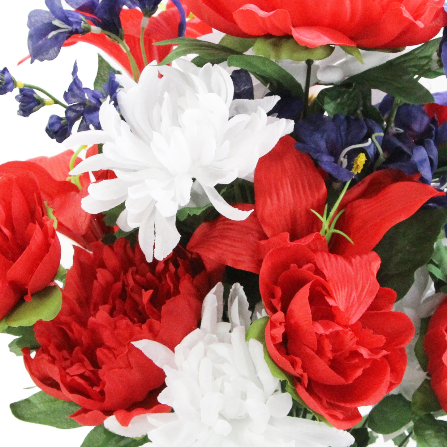 24 Stems Artificial Flower Peony Lily Mum Patriotic Bouquet