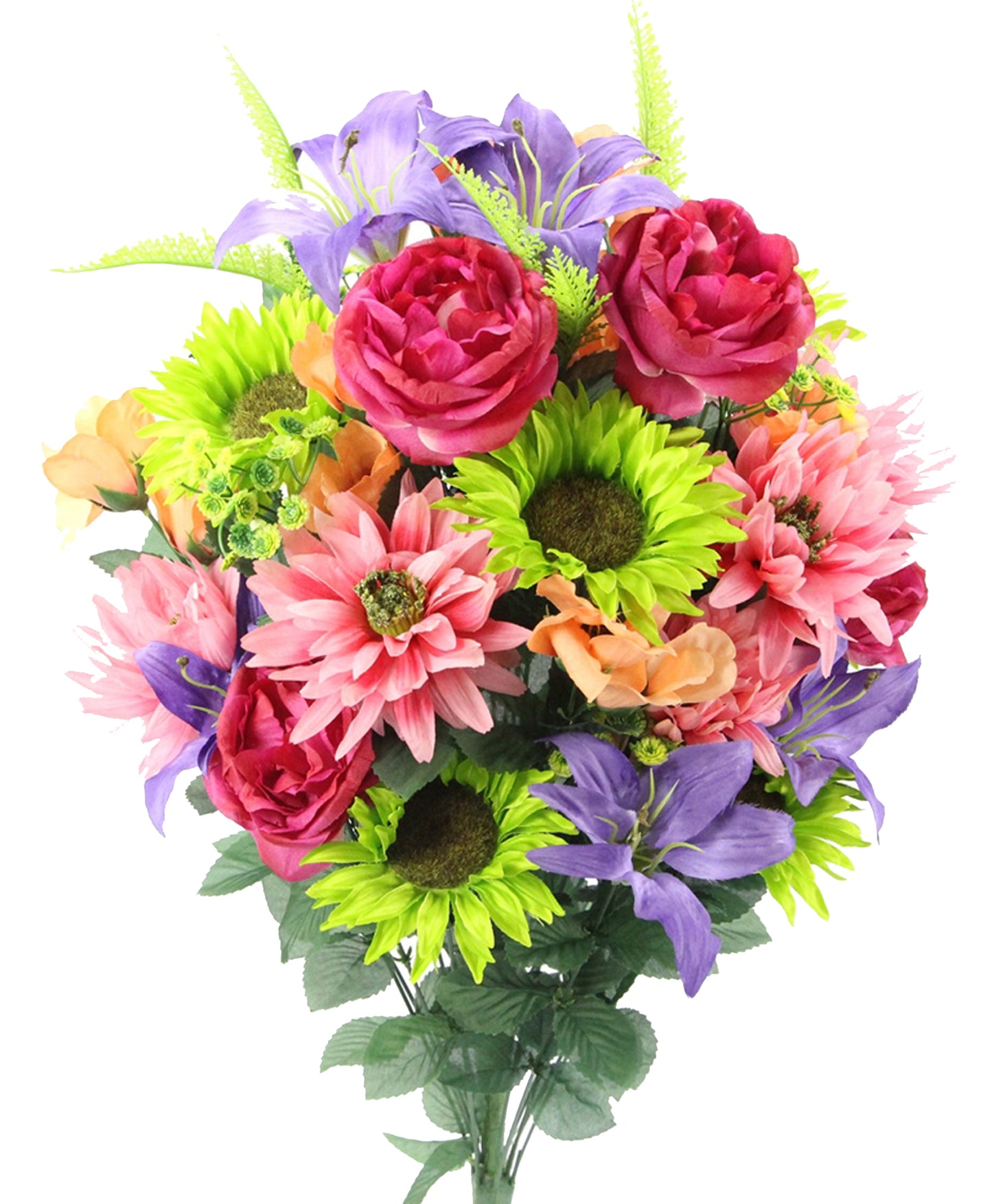 36 Stem Artificial Flowers Dahlia Sunflower Bush Spring
