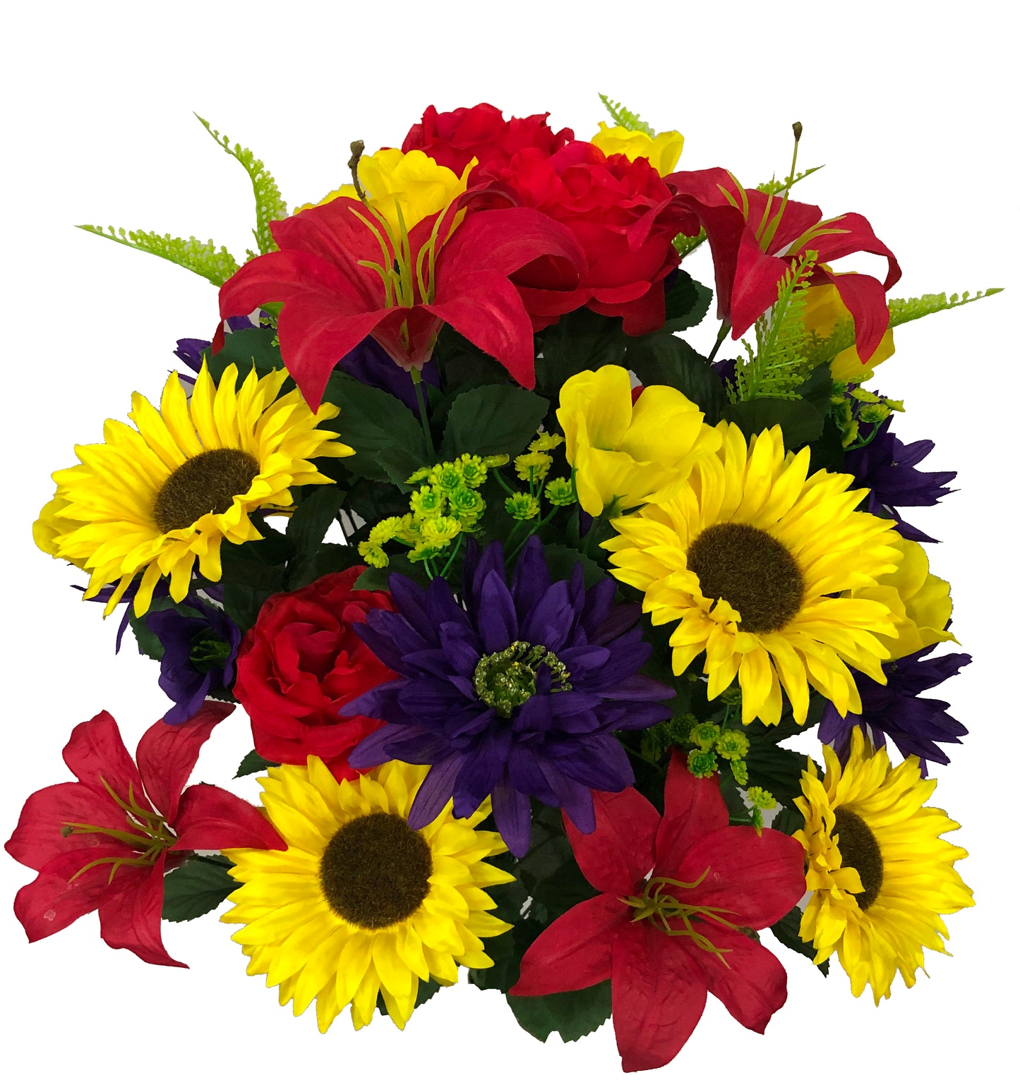 36 Stem Artificial Flowers Dahlia Sunflower Bush Spring