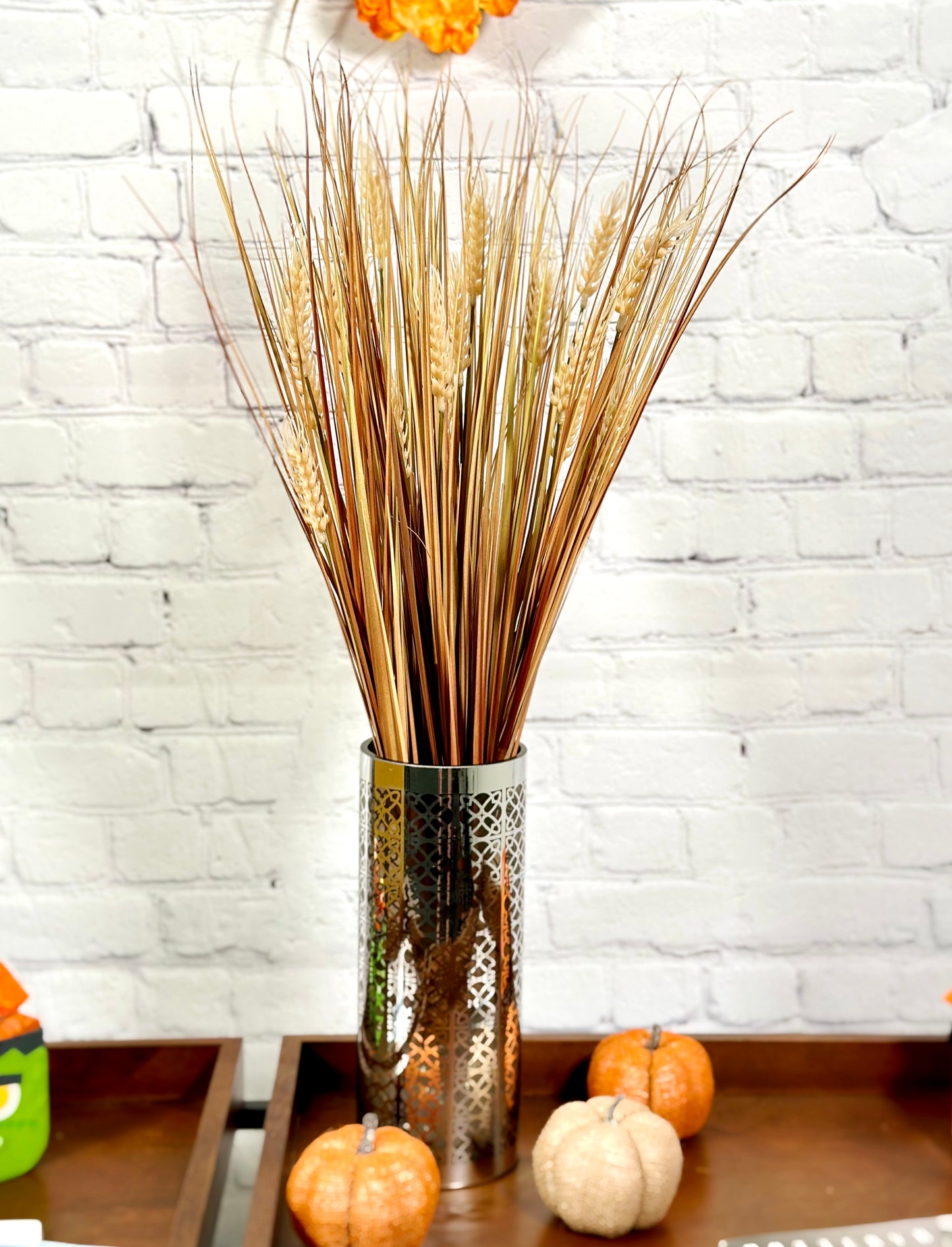 28" Artificial Autumn Flowers Artificial Wheat Grain Flowers Grass Bush
