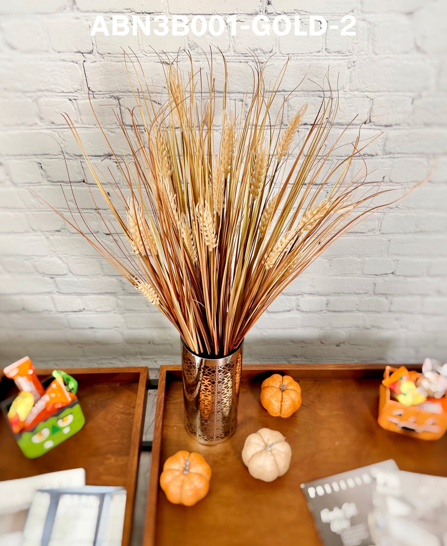 28" Artificial Autumn Flowers Artificial Wheat Grain Flowers Grass Bush