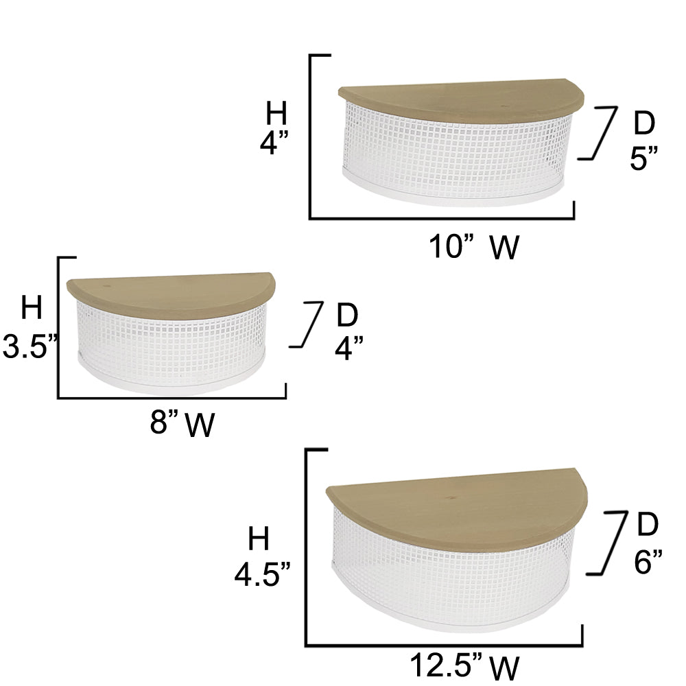 3pcs White Floating Mounted Hanging Shelves Shelf for Wall Shelf