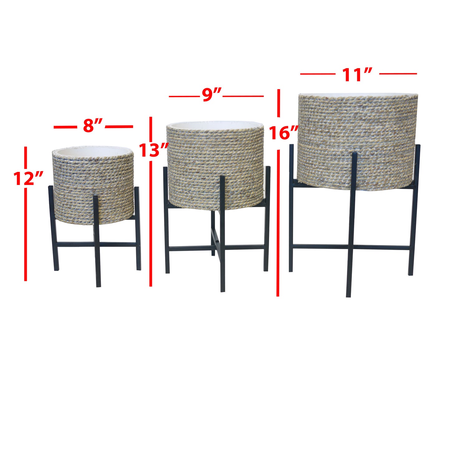 Set of 3 3 sizes Modern Planter Pot Flower Plants Holder