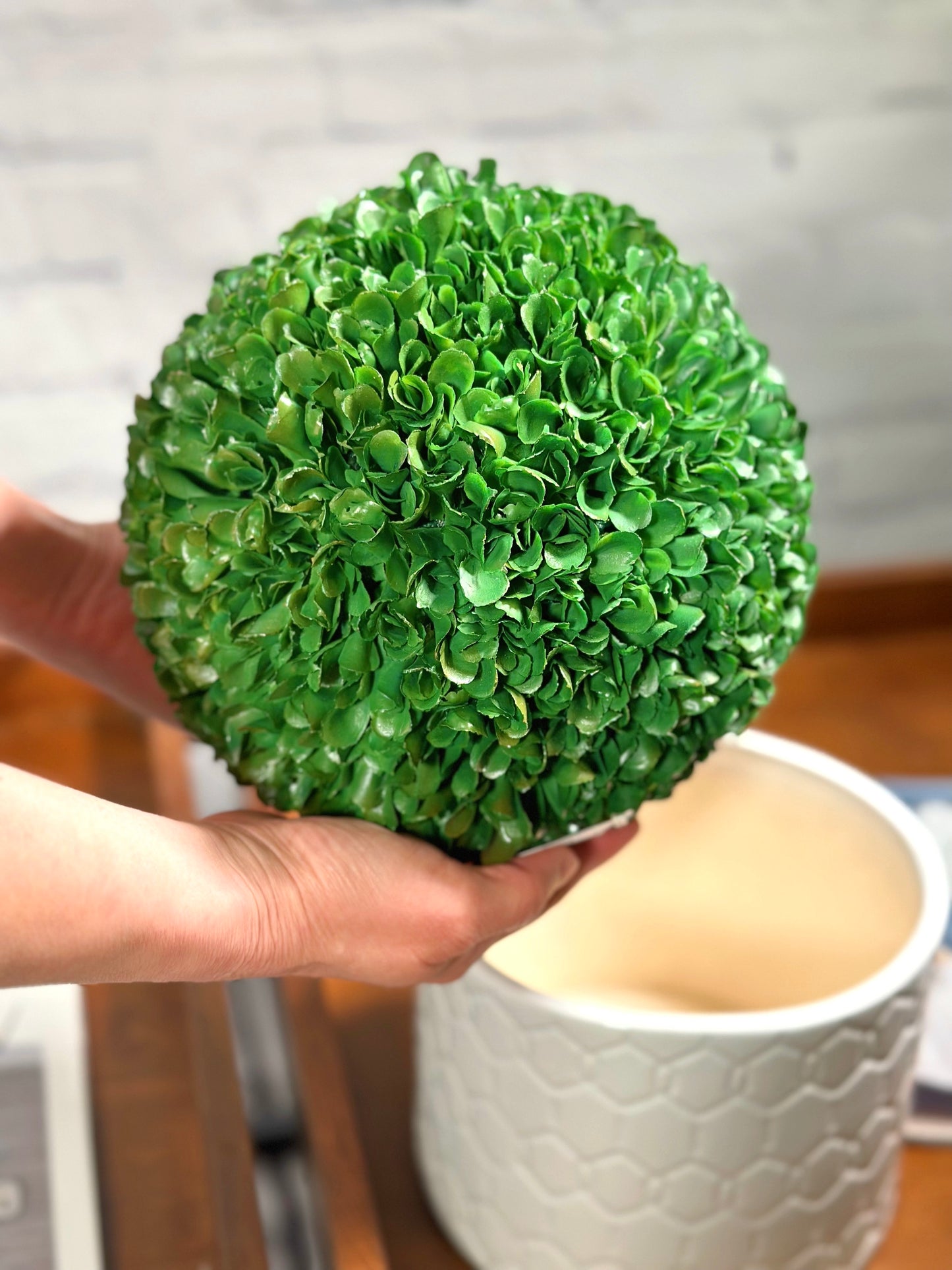 7.25"H Ball Topiary Plants Artificial Boxwood Topiary Faux Topiaries Artificial boxwood balls
