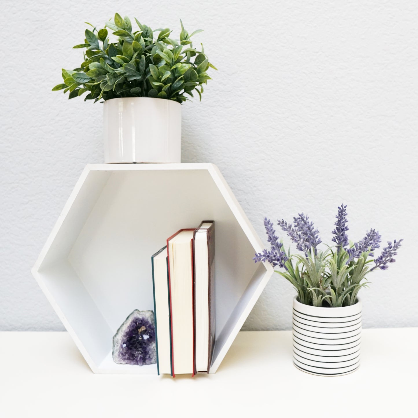 8.25"H Artficial Frosted Ruscus Ceramic Potted Plant Indoor Faux Plant