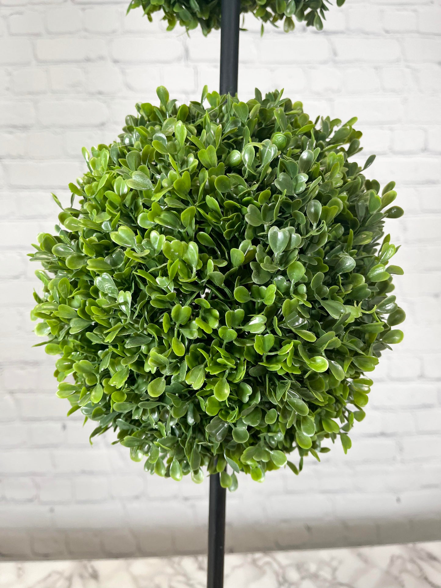 38" Artificial Boxwood Leave Double Ball Shaped Topiary Plant Tree in Plastic Pot ABNT005B-NTRL