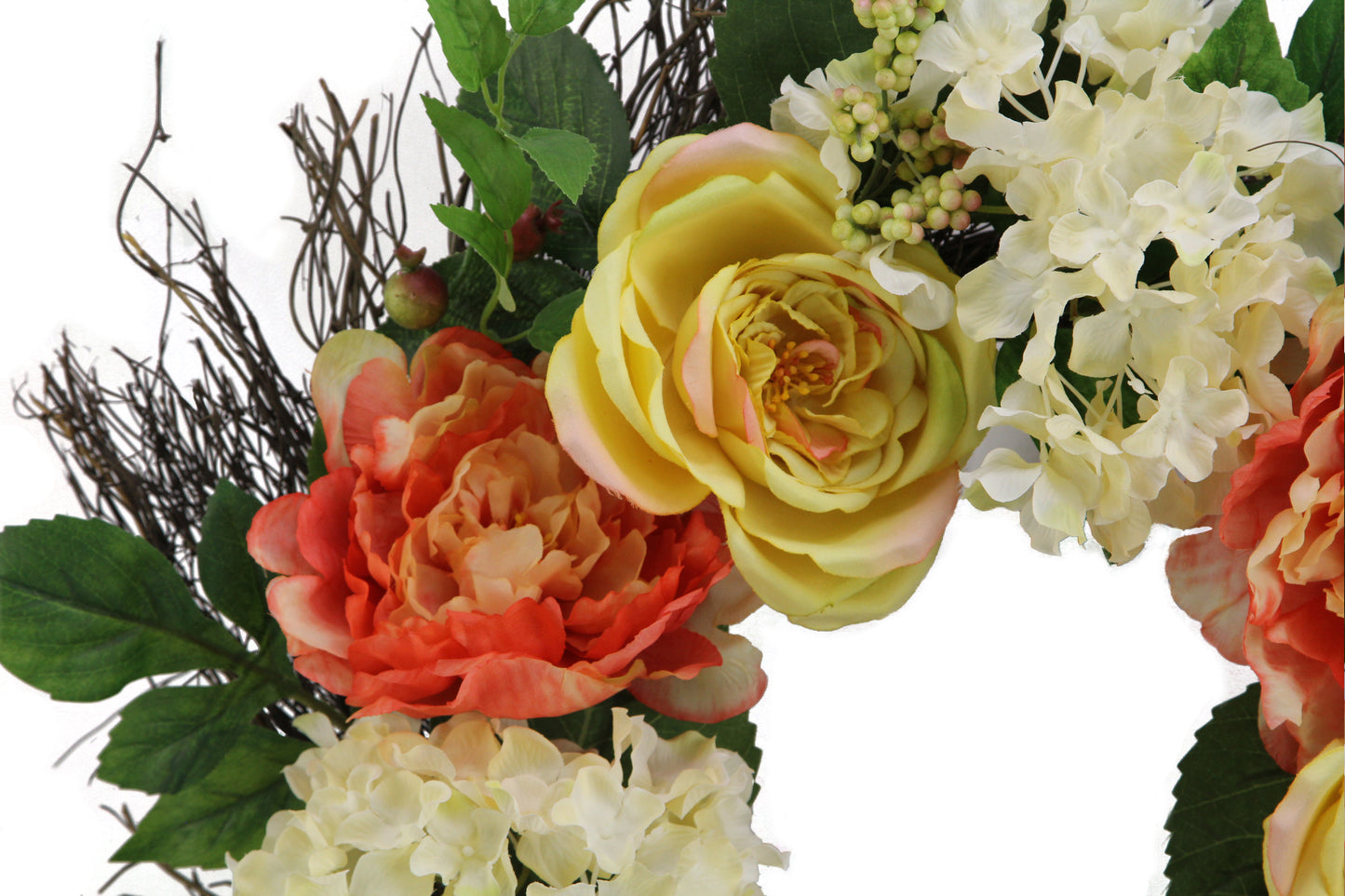 22" Artificial Rose Hydrangea Peony Spring Summer