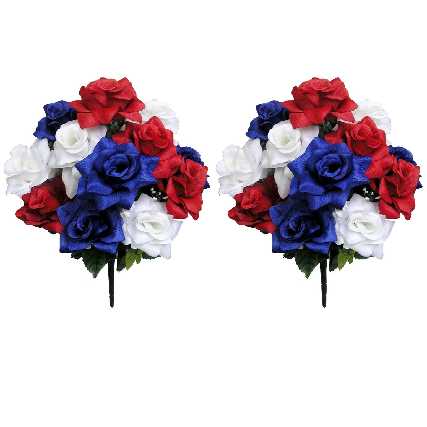 12 Stems Artificial Flower Roses Patriotic