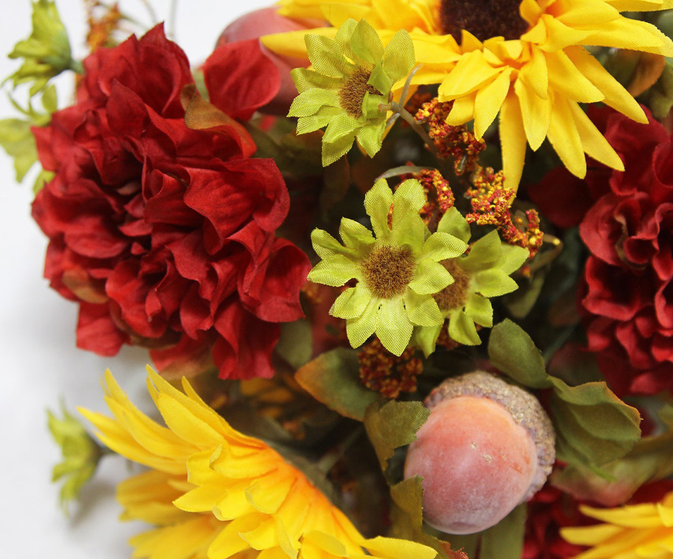 14 Stems Artificial Gerbera Daisy Marigold Acorn Flowers Fall