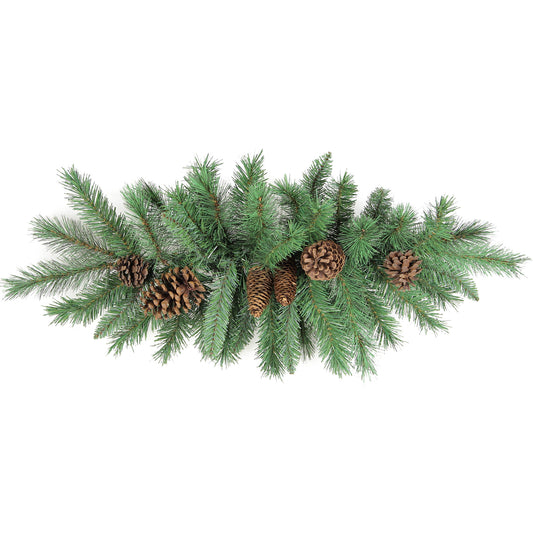 32"L 45 Tips Faux Christmas Swag W/ Pine Cone Holiday Winter Christmas