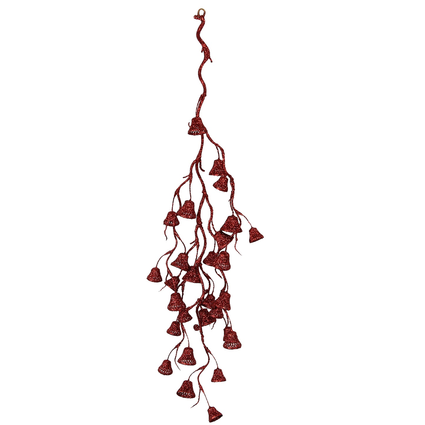 28"H Glitter Bell Hanging Spray Holiday Winter Christmas
