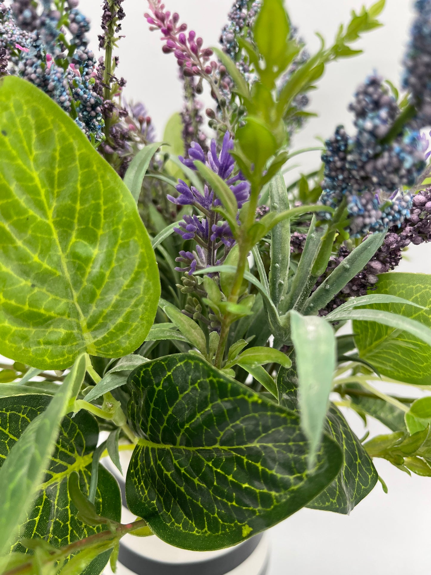 16"H Artficial Lavender Foliage Greenery Ceramic Potted Plant Spring Indoor Faux Plant