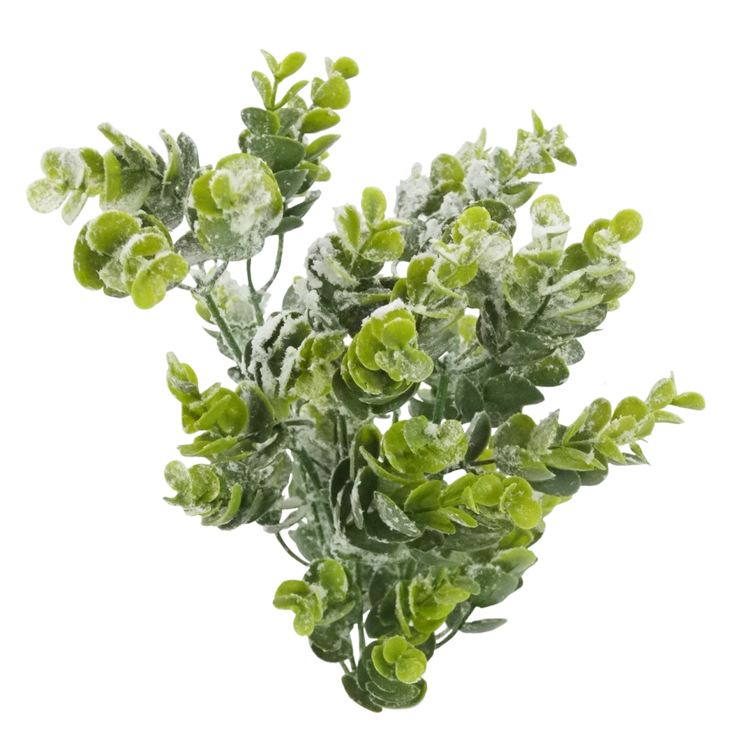 18" 5 Stems Artificial frosted Eucalyptus Greenery Plant For Christmas