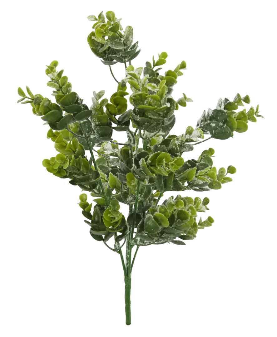 18" 5 Stems Artificial frosted Eucalyptus Greenery Plant For Christmas