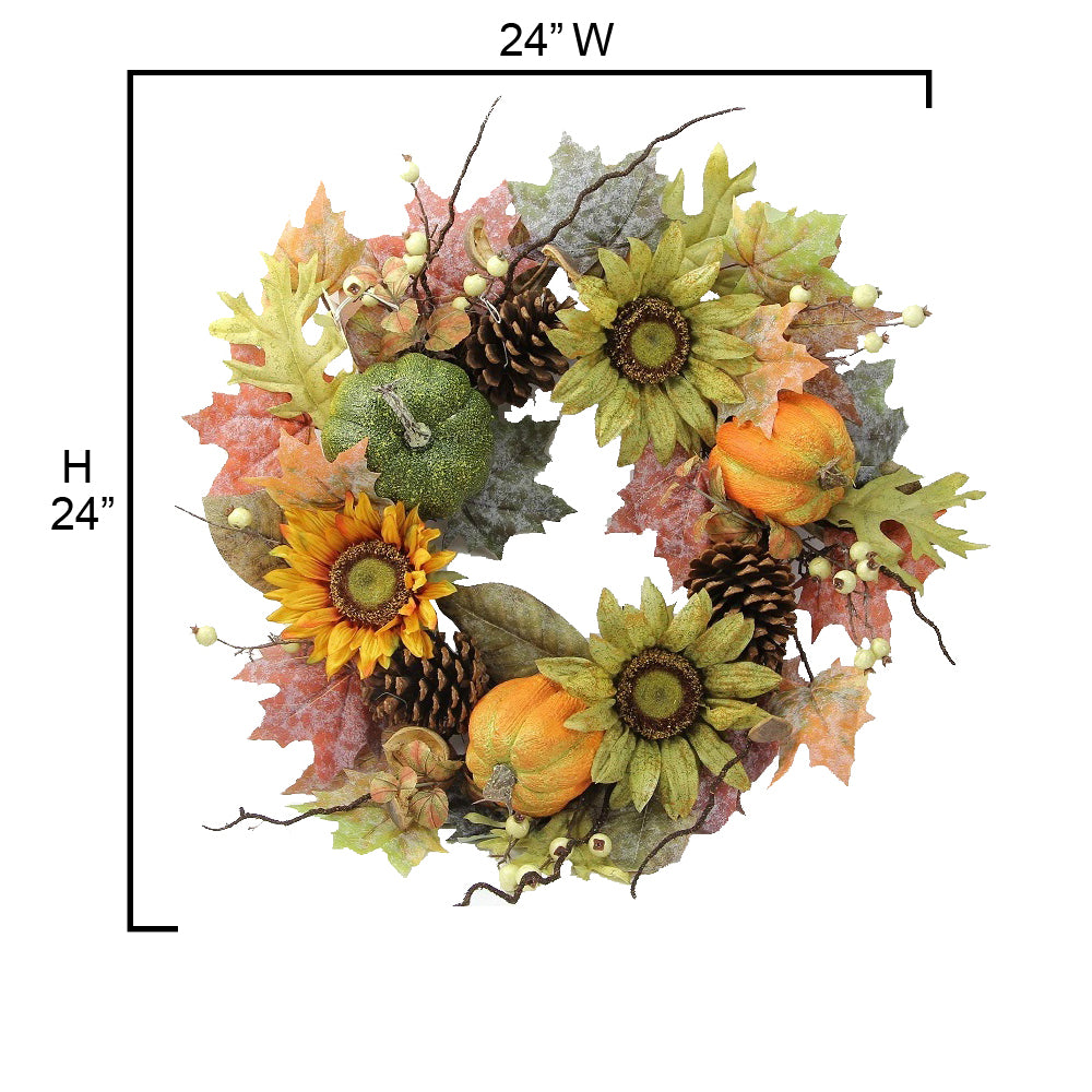 24 Inch Artificial Fall Pumpkin Sunflowers