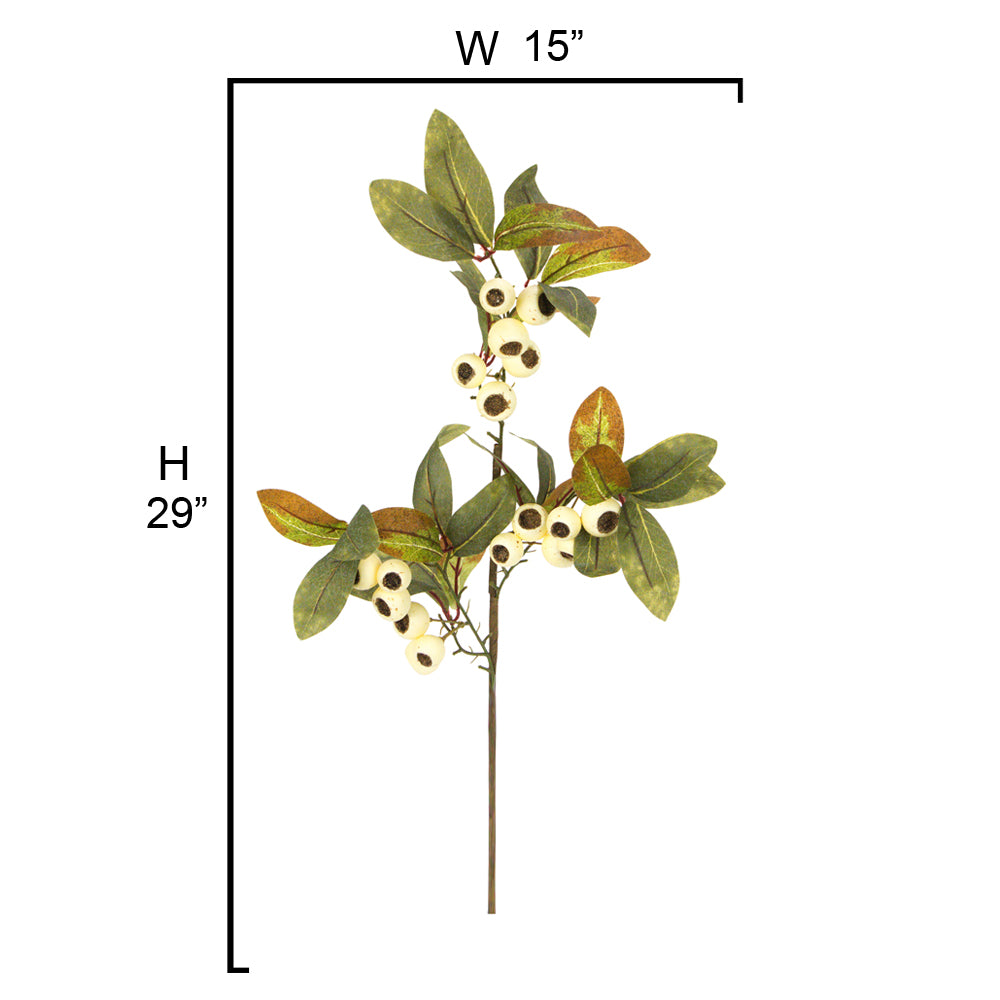Artificial Autumn Flowers 29 Inch Faux Spray Loquat Fake Fruit Plant Fall Décor