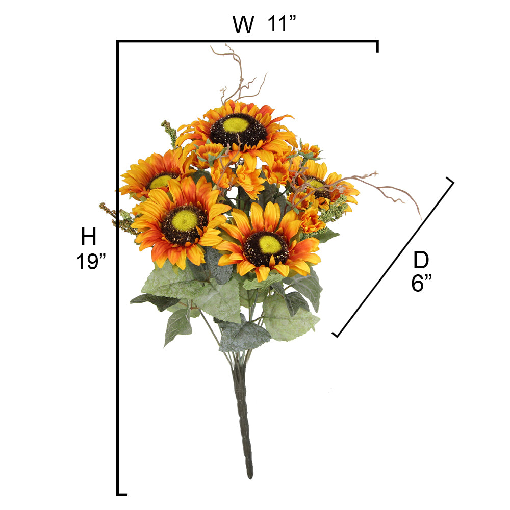 11 Stems Artificial Sunflower Bush Flower