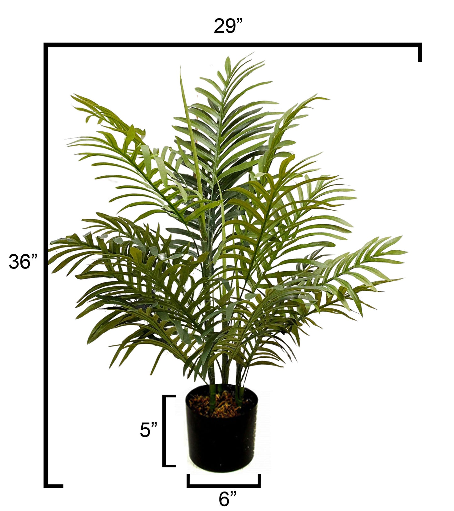 Artificial Paradise Palm Tree Plant in Plastic Pot, 3'L, GTR4622-NATURAL