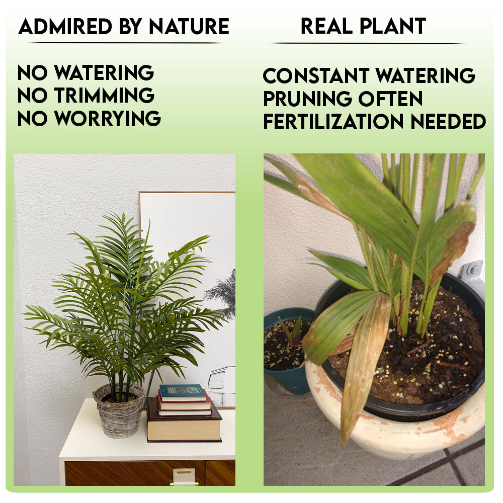 Artificial Paradise Palm Tree Plant in Plastic Pot, 3'L, GTR4622-NATURAL