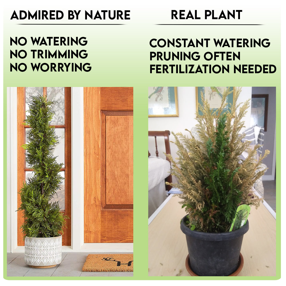 3' Artificial Cypress Leave Spiral Topiary Plant Tree, GTR4632-NATURAL