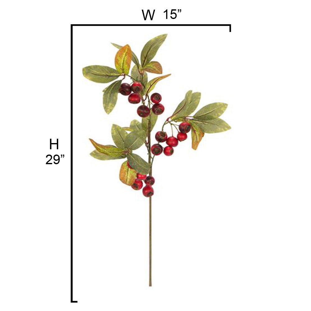 Artificial Autumn Flowers 29 Inch Faux Spray Loquat Fake Fruit Plant Fall Décor