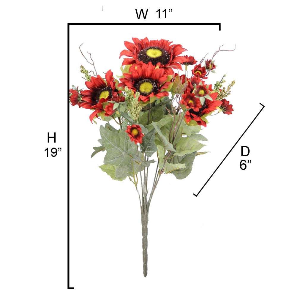11 Stems Artificial Sunflower Bush Flower