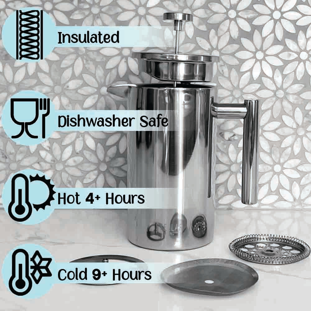 French Press Coffee Maker, Maximum Flavor Coffee Brewer
