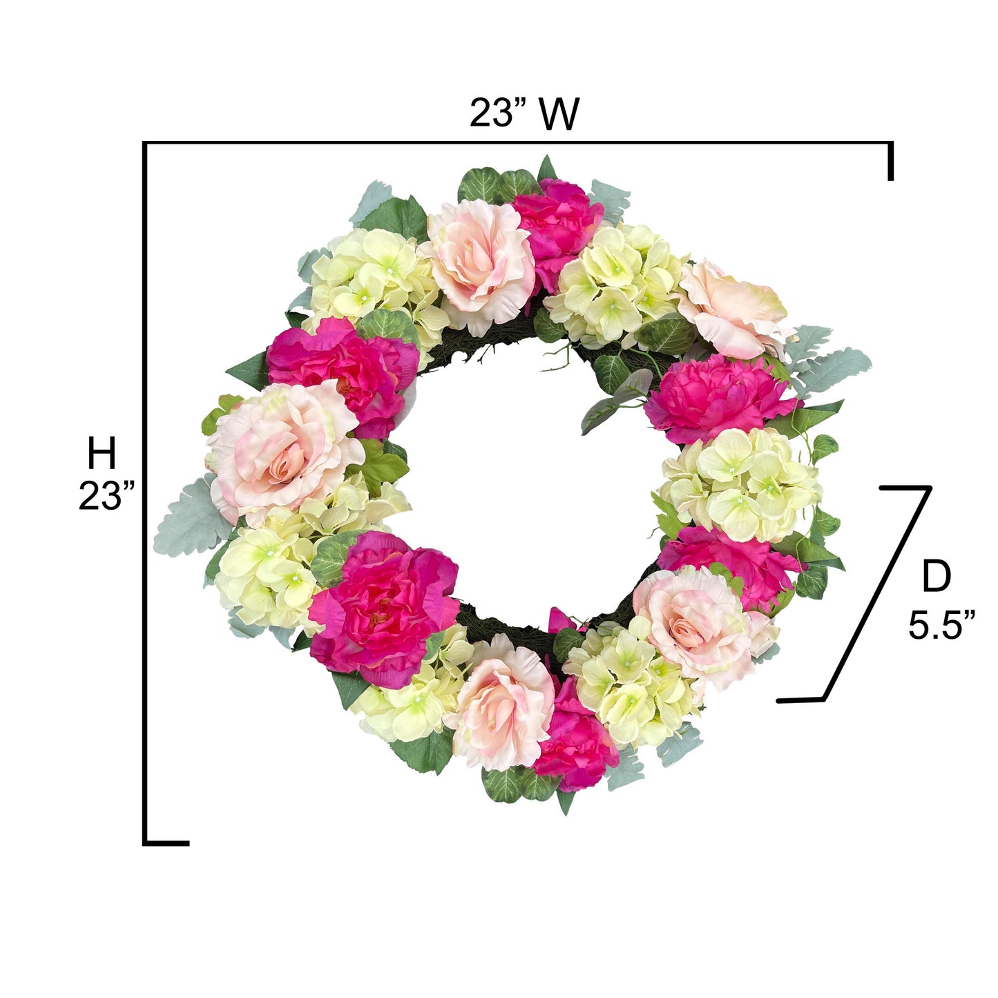 23" Artificial Hydrangea Peony Spring Summer s Farmhouse s