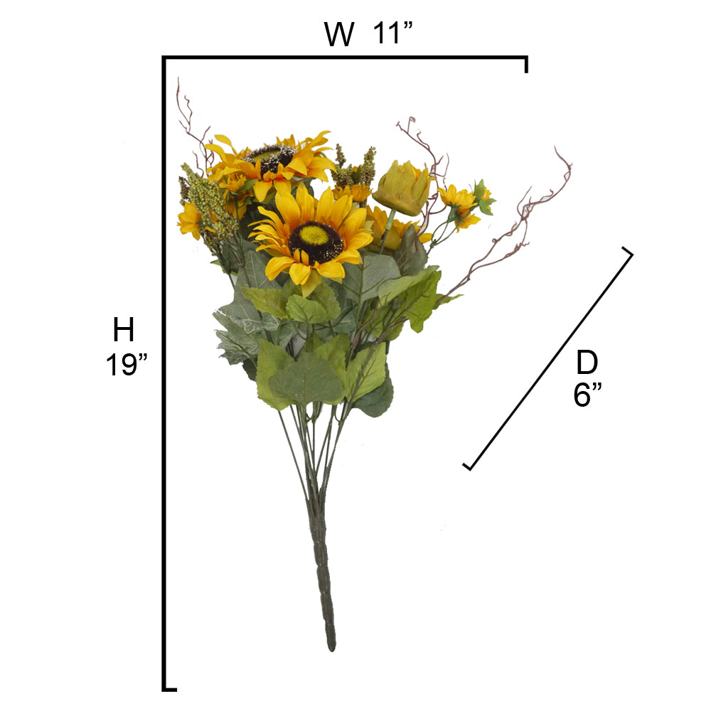 11 Stems Artificial Sunflower Bush Flower