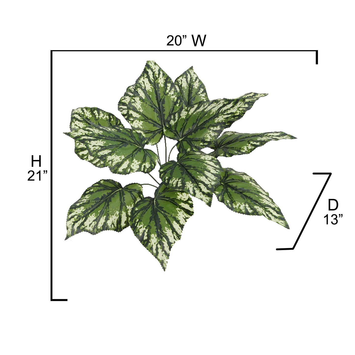 GG6601-GREEN Alocashia Bush Desk Top Plant in Decorative Vase