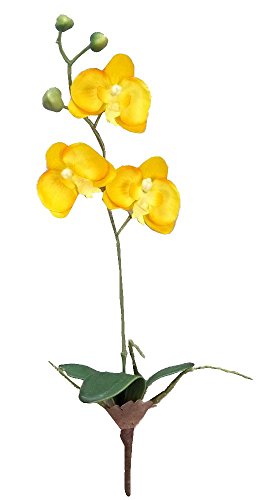 GPL952-DK.YW - 14"H Artificial Mini Orchid Yellow
