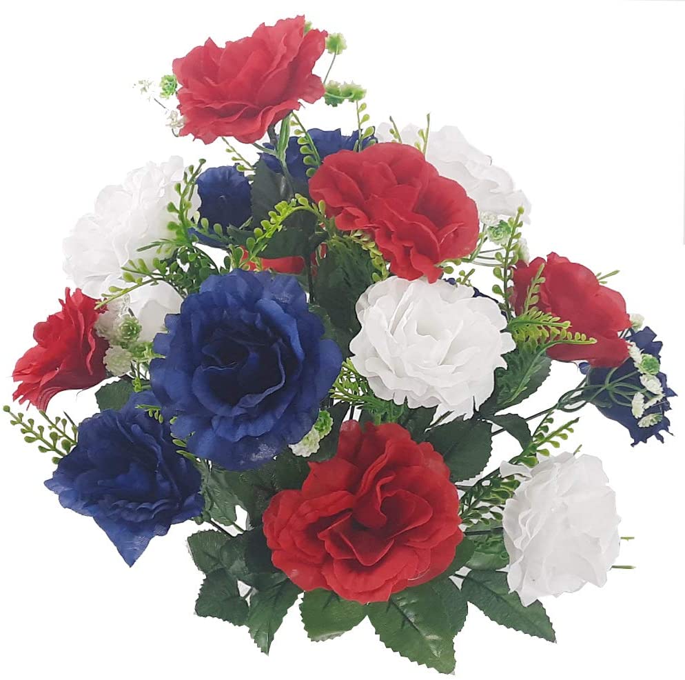 18 Stem Artificial flowers Roses Bush Spring