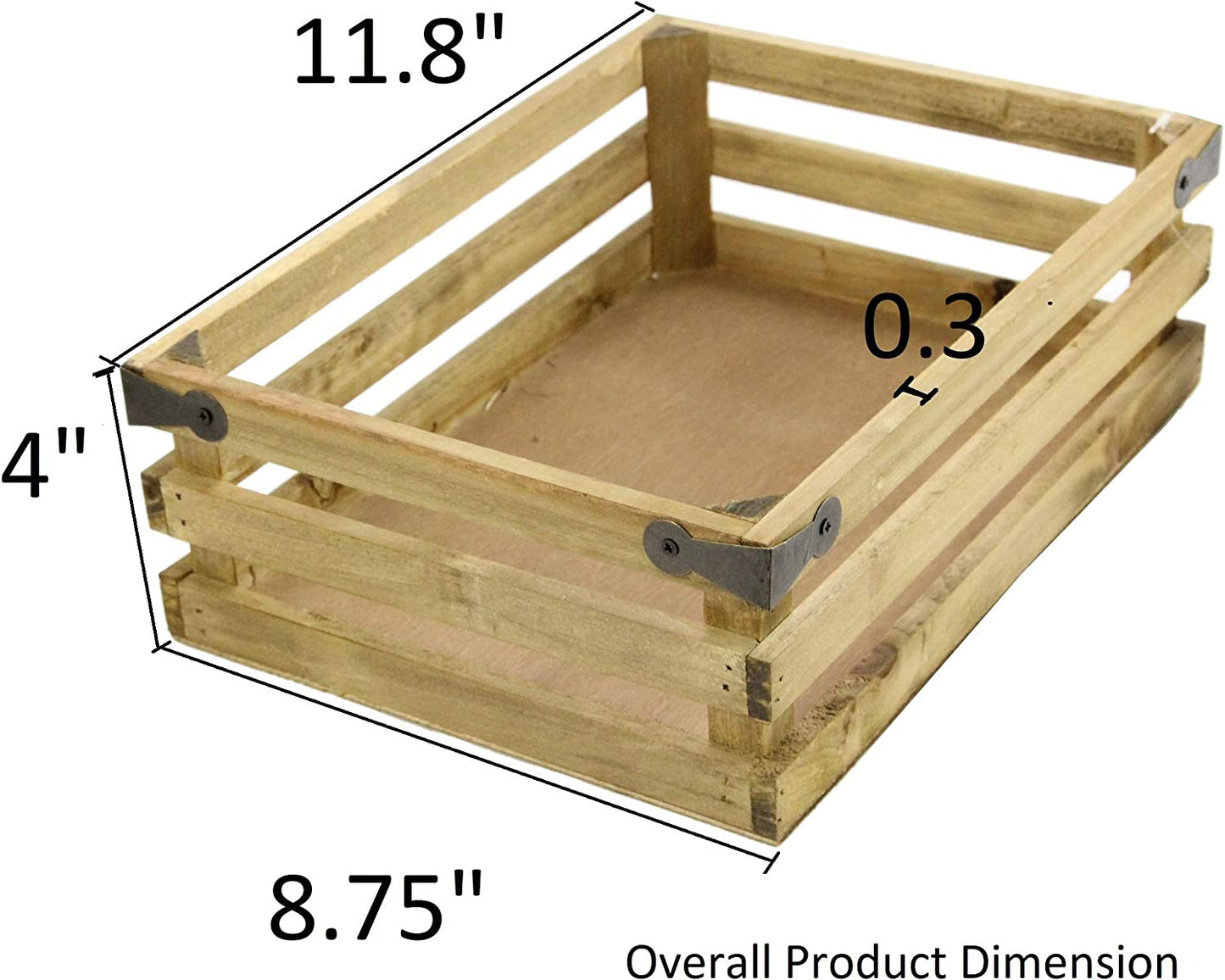 1pc Rustic Decorative Wooden Crate Tray Coffee Table